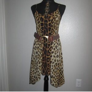 Moschino couture cheetah print silk slip dress